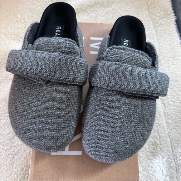 ROAM CASH LOAFER MULE CHARCOAL RECYCLED CASHMERE 38/8 NIB - Picture 1 of 4
